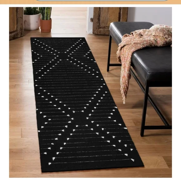Runner 2'x6' Boho Washable Rug for Hallway, Moroccan Woven Entryway Throw Area - Picture 2 of 8
